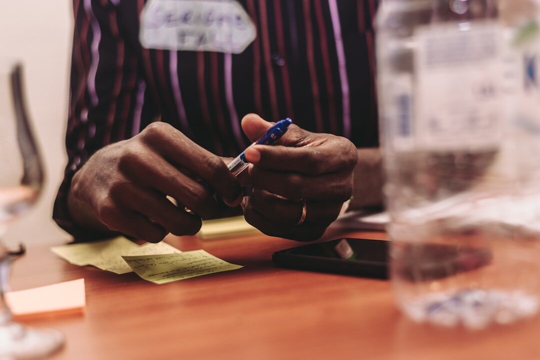 interviewer preparing notes