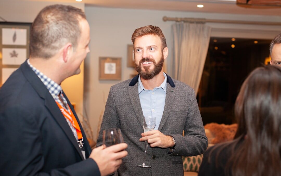 media professionals networking at event