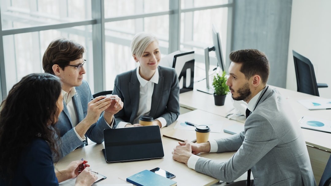 group of professional interviewers networking