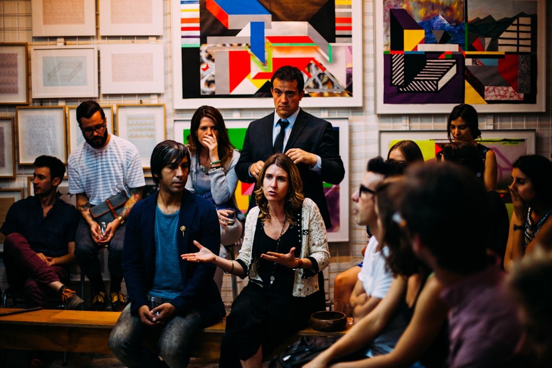 group of journalists networking